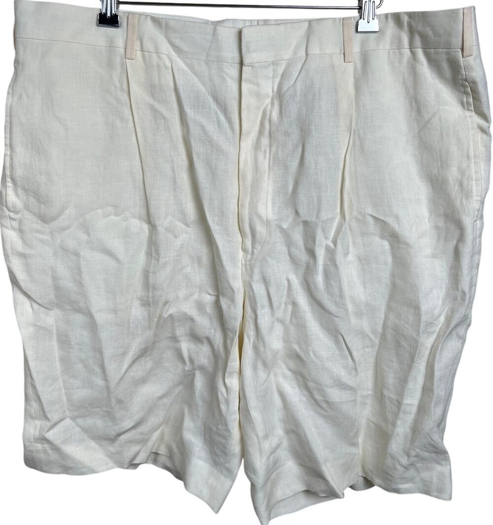Ralph Lauren 40 Purple Label White Linen Short Made In Italy